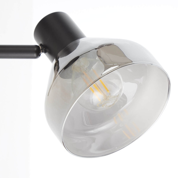 Brilliant Reflekt Wandspot E14 Schwarz Matt Rauchglas 82710/06
