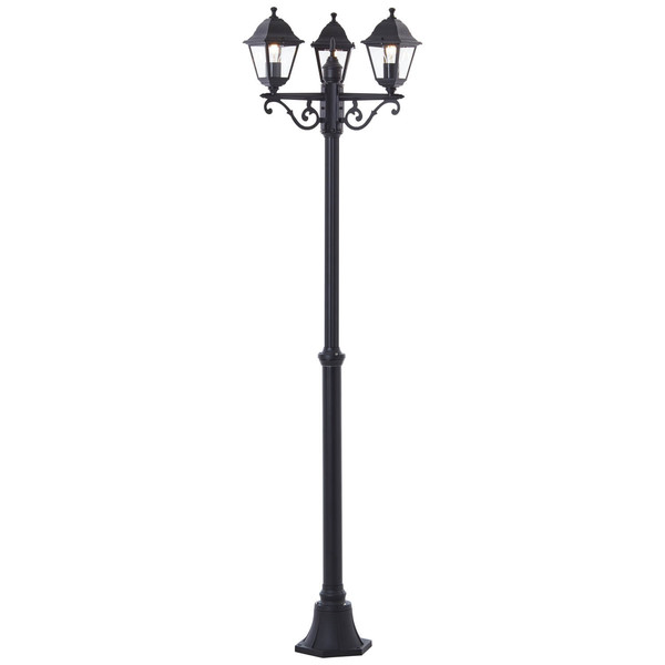 Brilliant Nissie Außenstandleuchte, 3-flammig E27 IP44 Schwarz 90995A06