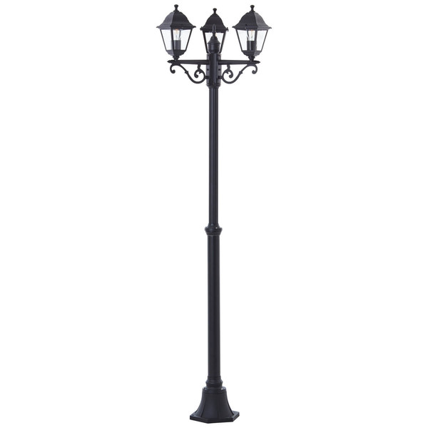 Brilliant Nissie Außenstandleuchte, 3-flammig E27 IP44 Schwarz 90995A06