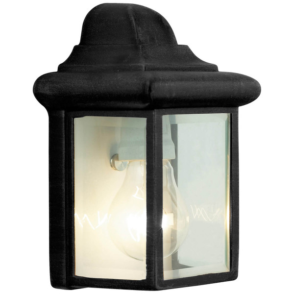 Brilliant Nissie Außenwandleuchte, flach E27 IP23 Schwarz 91018A06