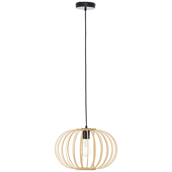 Brilliant Enca Pendelleuchte 40cm E27 Natur Schwarz 92860/09
