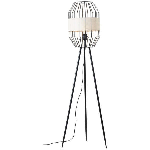 Brilliant Slope Standleuchte, dreibeinig E27 Schwarz Natur 93132/76