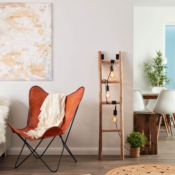 Brilliant Ladder Standleuchte, 3-flammig E27 Schwarz Holz FSC 93152/76