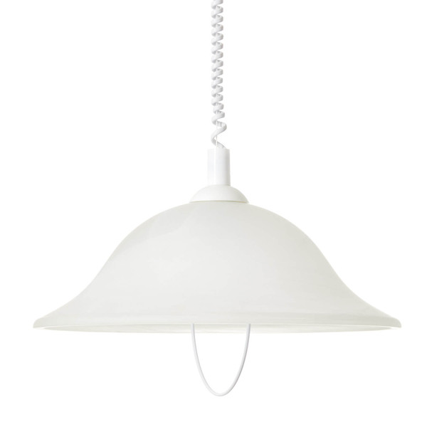 Brilliant Freya Pendelleuchte 41cm mit Rollizug E27 Weiß Weiß-Alabaster 93220/05