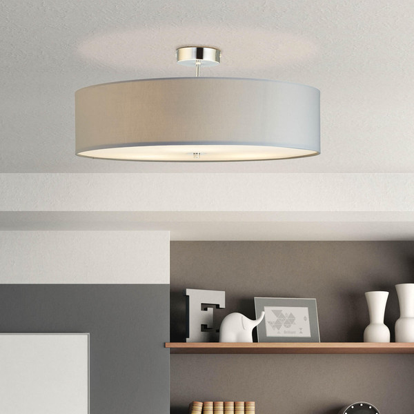 Brilliant Andria Deckenleuchte 60cm E27 Chrom Hellgrau 93522/22