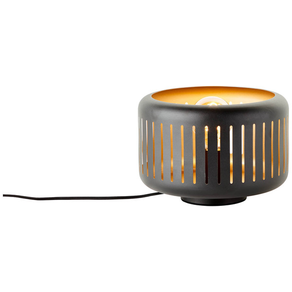 Brilliant Tyas Tischleuchte 27cm E27 Schwarz Gold 94520/86