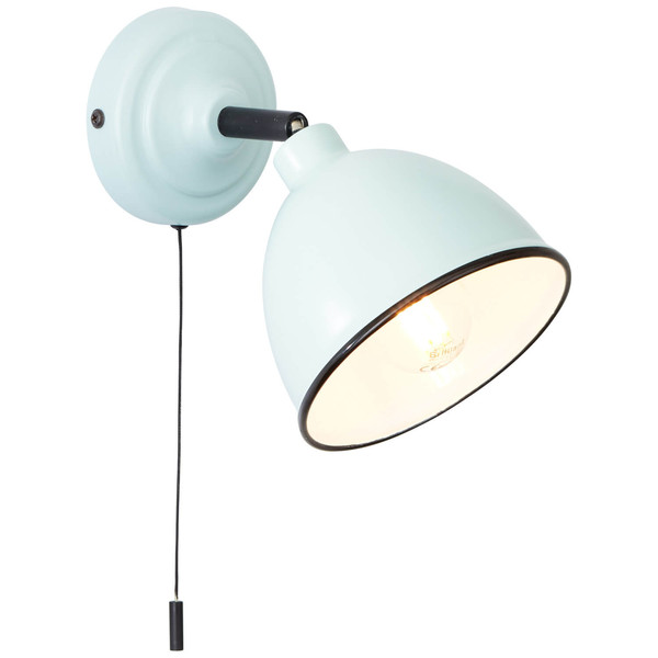 Brilliant Telio Wandleuchte mit Zugschalter E14 Hellblau 97002/40