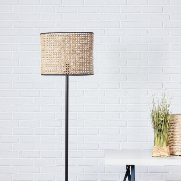 Brilliant Wiley Standleuchte, 1-flammig E27 Holz Hell Schwarz 99091/09
