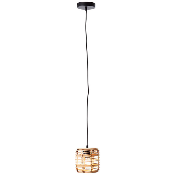 Brilliant Crosstown Pendelleuchte 16cm E27 Holz Hell Schwarz 99262/06