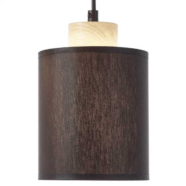 Brilliant Vonnie Pendelleuchte, 4-flammig E27 Schwarz Holz Made in Europe, FSC 99413/76
