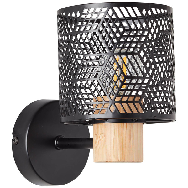 Brilliant Santy Wandleuchte E14 Schwarz Natur 99417/76