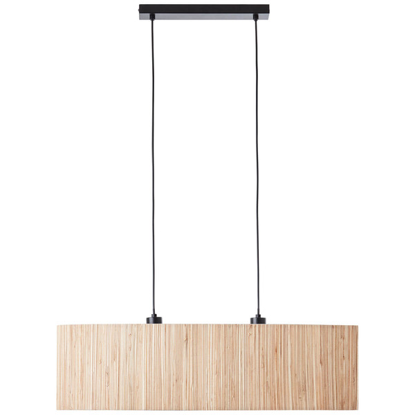 Brilliant Wimea Pendelleuchte, 2-flammig E27 Schwarz Natur 99429/76