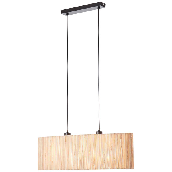 Brilliant Wimea Pendelleuchte, 2-flammig E27 Schwarz Natur 99429/76