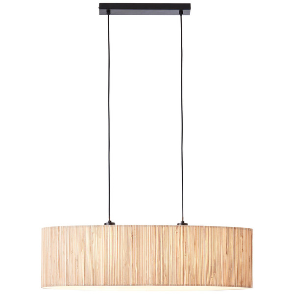 Brilliant Wimea Pendelleuchte, 2-flammig E27 Schwarz Natur 99429/76