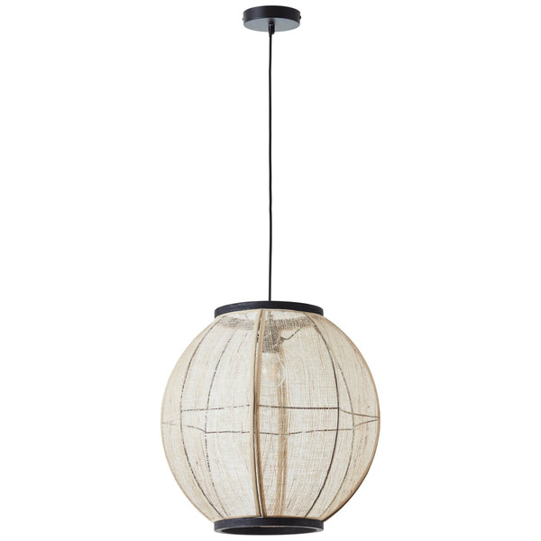 Brilliant Tanah Pendelleuchte 47cm E27 Schwarz Natur 99484/76