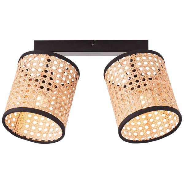 Brilliant Wiley Spotbalken, 2-fach Holz Hell Schwarz 99486/06