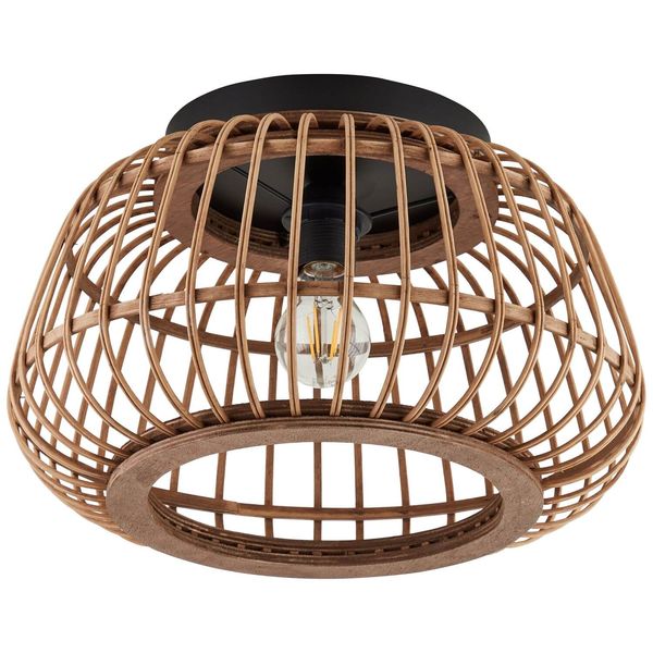 Brilliant Nikka Deckenleuchte 40cm E27 Schwarz Natur 99617/76