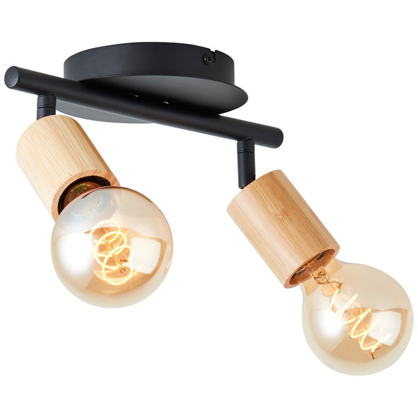 Brilliant Tiffany Strahlerrohr, 2-flammig E27 Schwarz Matt Natur 99682/76