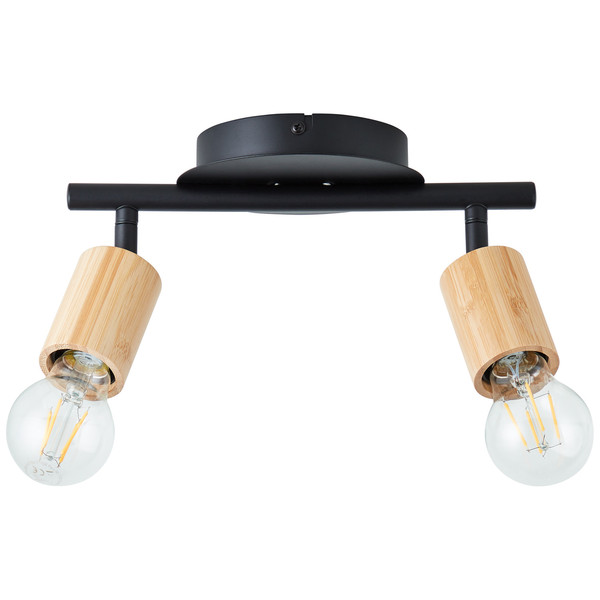 Brilliant Tiffany Strahlerrohr, 2-flammig E27 Schwarz Matt Natur 99682/76