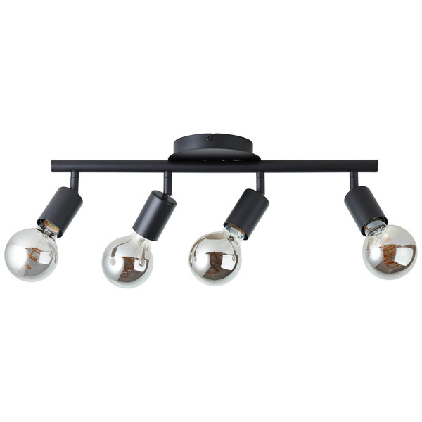 Brilliant Tiffany Strahlerrohr, 4-flammig E27 Schwarz Matt 99683/06