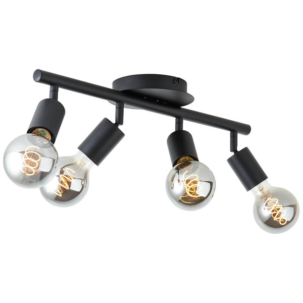 Brilliant Tiffany Strahlerrohr, 4-flammig E27 Schwarz Matt 99683/06