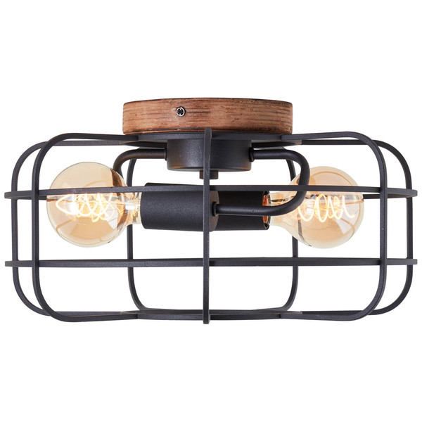 Brilliant Gwen Deckenleuchte 40cm E27 Antik Holz Schwarz Korund FSC® 99707/66