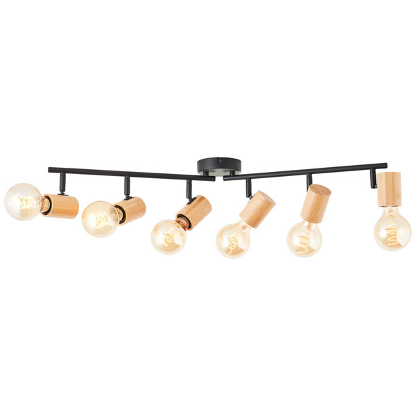Brilliant Kerry Spotrohr, 6-flammig E27 Schwarz Natur 99716/76