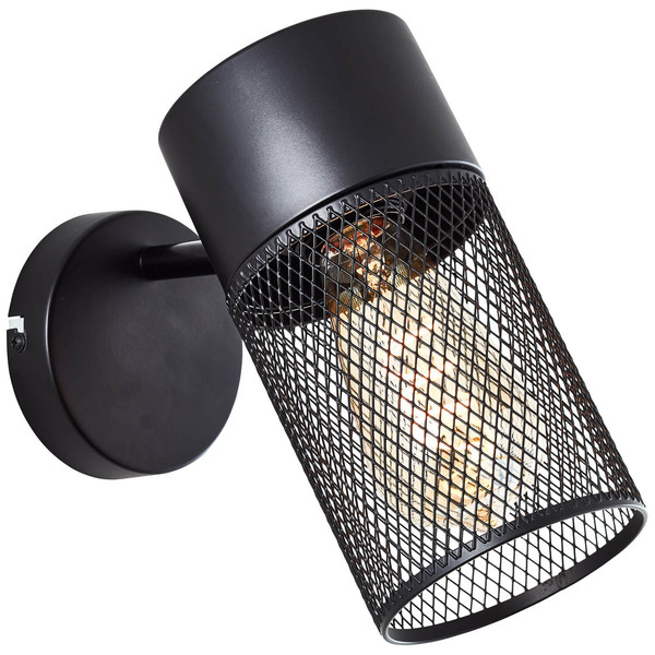 Brilliant Kamolo Wandspot E27 Schwarz Matt 99723/76