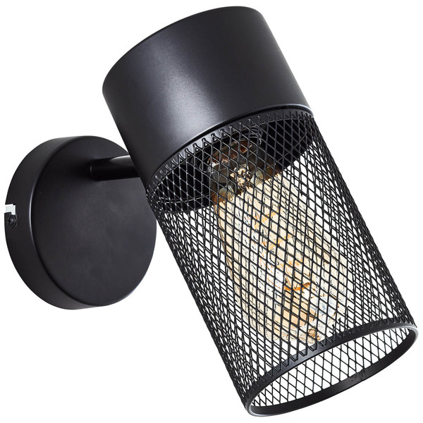 Brilliant Kamolo Wandspot E27 Schwarz Matt 99723/76