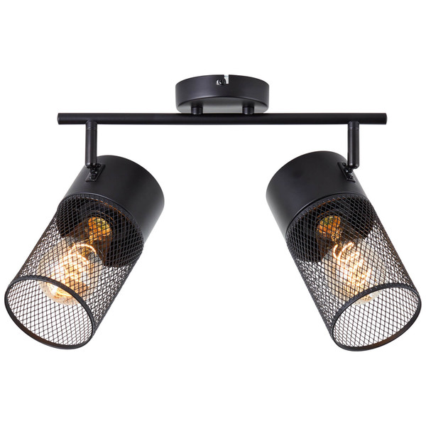 Brilliant Kamolo Spotrohr, 2-flammig E27 Schwarz Matt 99724/76