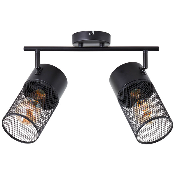 Brilliant Kamolo Spotrohr, 2-flammig E27 Schwarz Matt 99724/76