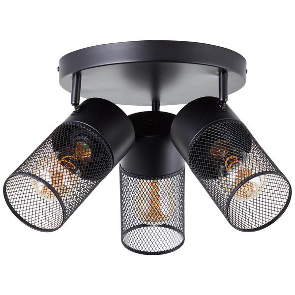 Brilliant Kamolo Spotrondell, 3-flammig E27 Schwarz Matt 99725/76
