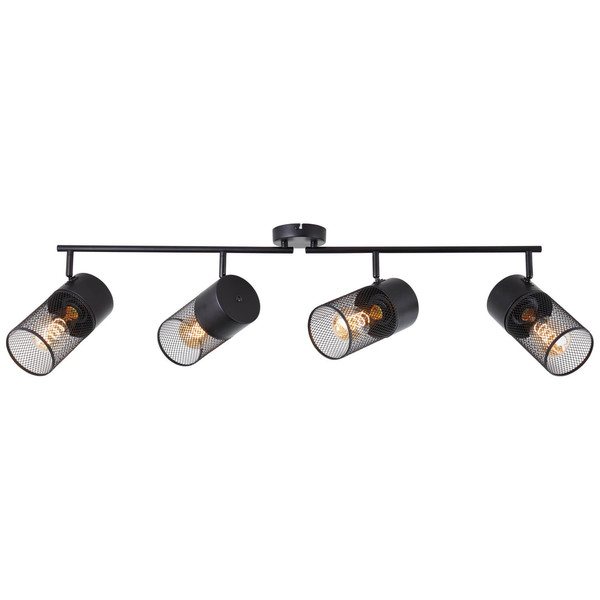 Brilliant Kamolo Spotrohr, 4-flammig E27 Schwarz Matt 99726/76