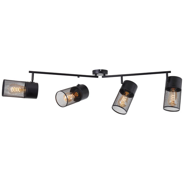 Brilliant Kamolo Spotrohr, 4-flammig E27 Schwarz Matt 99726/76