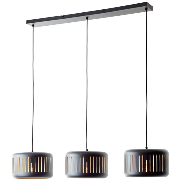 Brilliant Tyas Pendelleuchte, 3-flammig E27 Schwarz Gold 99800/86