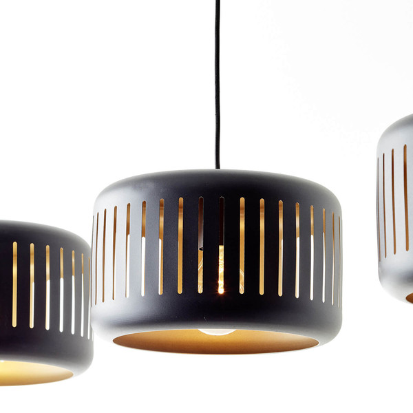 Brilliant Tyas Pendelleuchte, 3-flammig E27 Schwarz Gold 99800/86