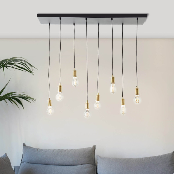 Brilliant Darcia Pendelleuchte, 8-flammig E27 Schwarz 99815/06