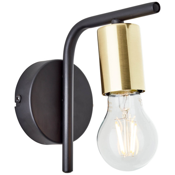 Brilliant Kerry Wandleuchte E27 Schwarz Messing 99840/72