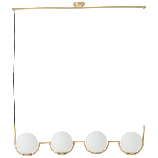 Brilliant Glint Pendelleuchte, 4-flammig E14 Messing Weiß 99846/18