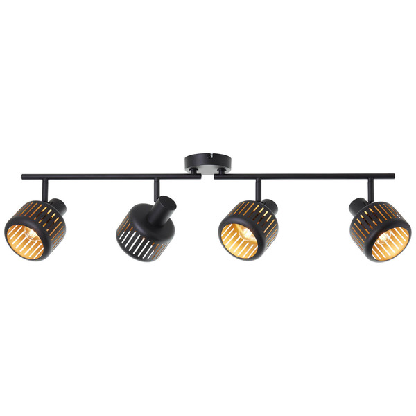 Brilliant Tyas Spotrohr, 4-flammig E14 Schwarz Gold 99945/86