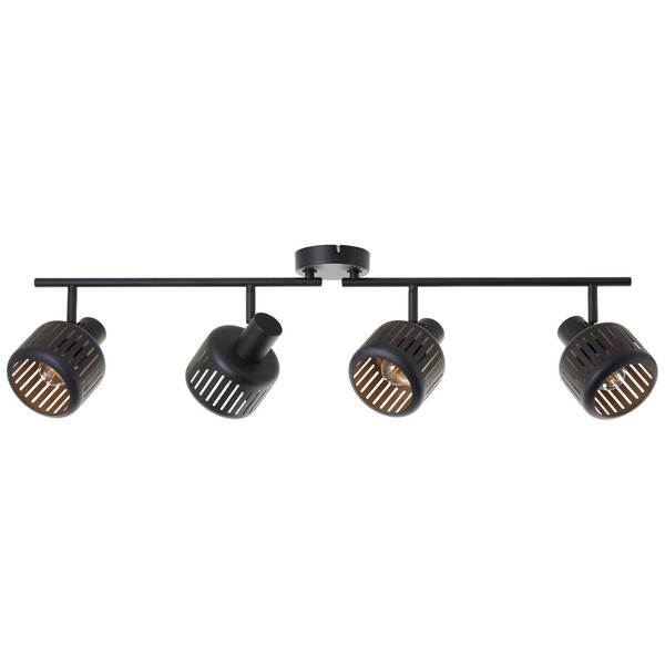 Brilliant Tyas Spotrohr, 4-flammig E14 Schwarz Gold 99945/86