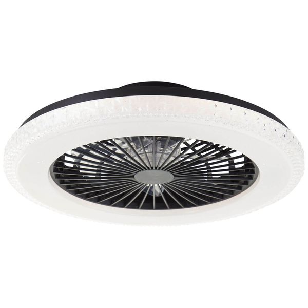 Brilliant Badria LED Deckenleuchte 49cm mit Ventilator 40W Schwarz Nachtlicht, Timer, Ventilator G60040/06
