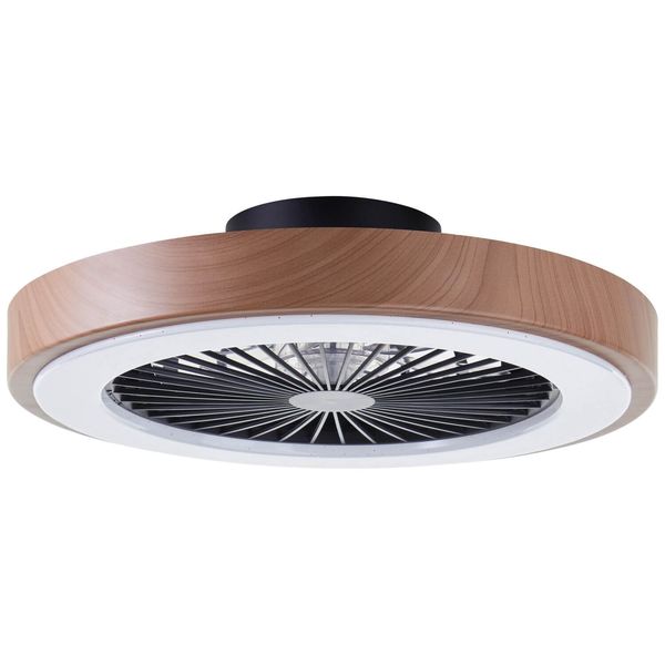 Brilliant Slimline LED Deckenleuchte 49cm mit Ventilator 40W Natur Schwarz Nachtlicht, Timer, Ventilator G60060/09