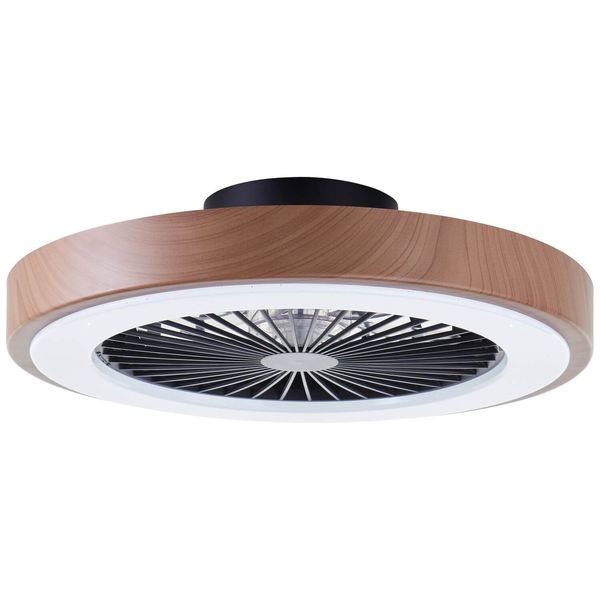 Brilliant Slimline LED Deckenleuchte 49cm mit Ventilator 40W Natur Schwarz Nachtlicht, Timer, Ventilator G60060/09