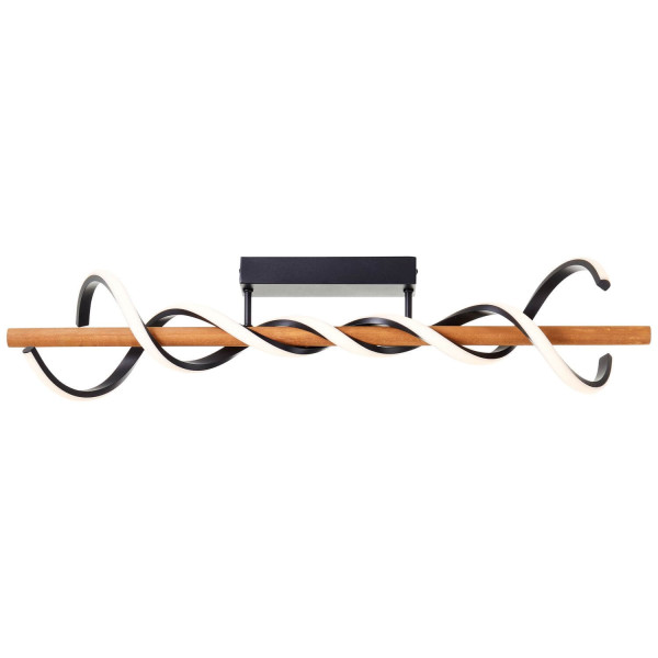 Brilliant Amalia LED Deckenleuchte 80cm 38W Warmweiß Schwarz Holz G99350/76