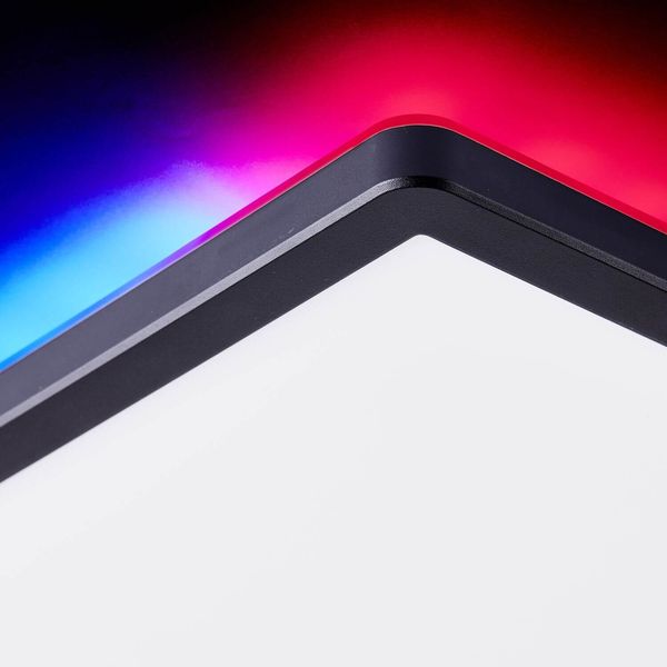 Brilliant Saltery LED Deckenaufbau-Paneel 30x30cm 20W Weiß Schwarz Nachtlicht, Timer G99780/76