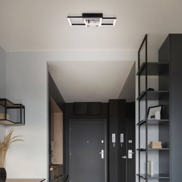 Brilliant Bray LED Deckenleuchte 40x40cm 22W Warmweiß Schwarz G99903A06