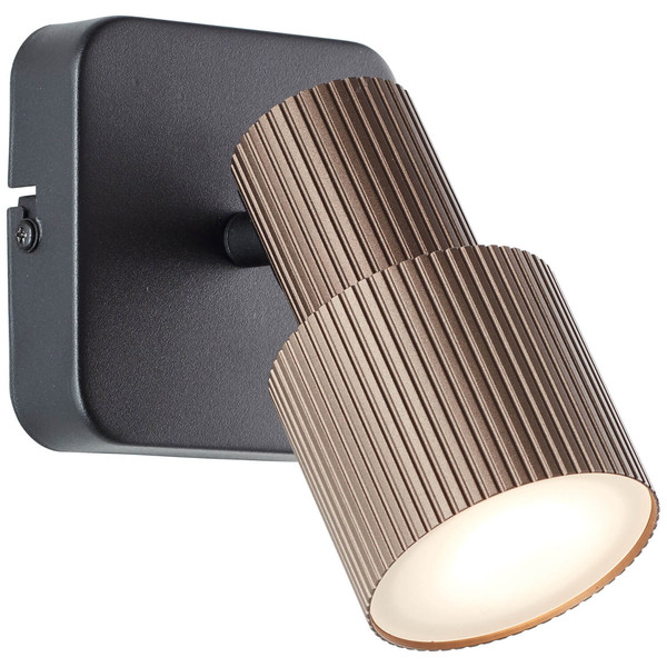 Brilliant Cadiz LED Wandleuchte 1-flammig GU10 10W/5W Warmweiß Schwarz Matt Bronze Gebürstet G01410/76