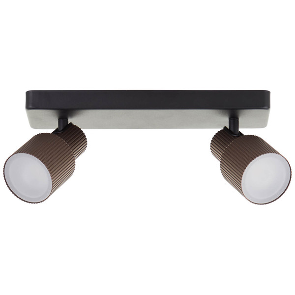 Brilliant Cadiz LED Spotbalken, 2-flammig GU10 10W/5W Warmweiß Schwarz Matt Bronze Gebürstet G01413/76