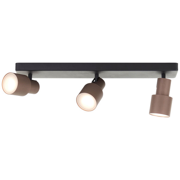 Brilliant Cadiz LED Spotbalken, 3-flammig GU10 10W/5W Warmweiß Schwarz Matt Bronze Gebürstet G01416/76